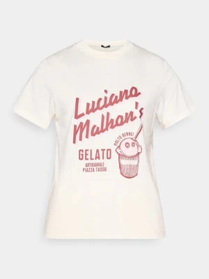 T-shirt z nadrukiem Malbon biały