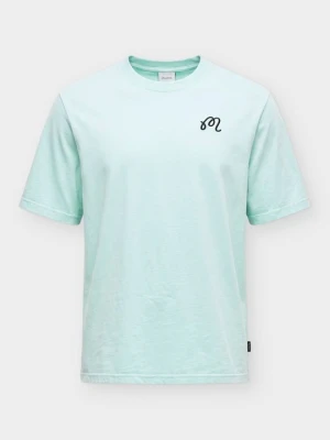 T-shirt z nadrukiem Malbon jasnoniebieski