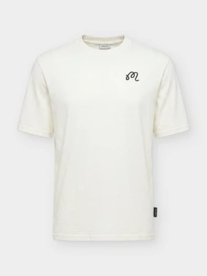 T-shirt z nadrukiem Malbon mleczny