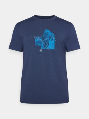 T-shirt z nadrukiem Mammut granatowy