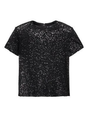 T-shirt z nadrukiem Mango czarny