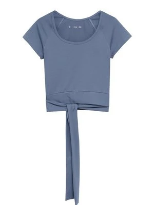 T-shirt z nadrukiem Mango niebieski