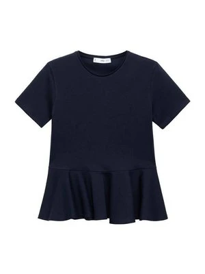 T-shirt z nadrukiem Mango błękit królewski