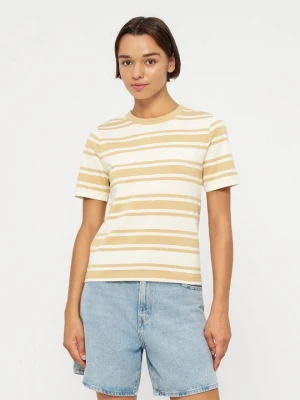 T-shirt z nadrukiem Mango brązowy