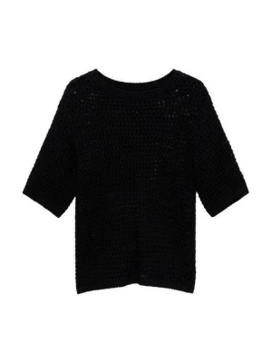 T-shirt z nadrukiem Mango czarny