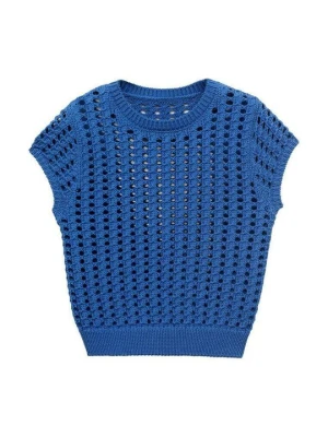 T-shirt z nadrukiem Mango granatowy