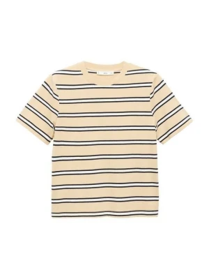 T-shirt z nadrukiem Mango jasnożółty