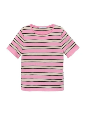 T-shirt z nadrukiem Mango różowy