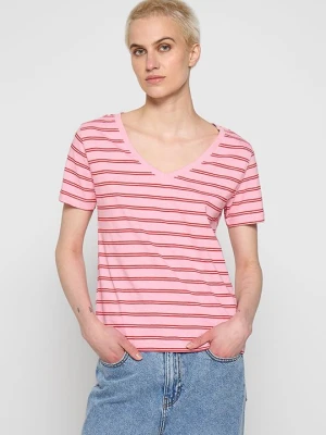 T-shirt z nadrukiem Mango różowy