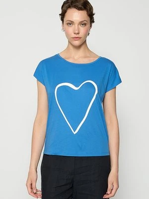 T-shirt z nadrukiem Marc O'Polo jasnoniebieski