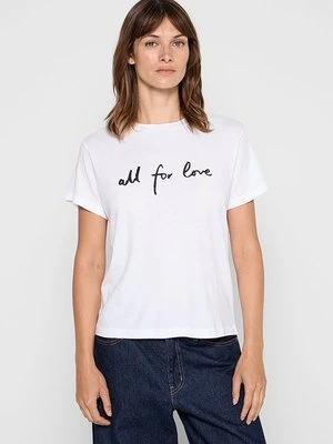 T-shirt z nadrukiem Marc O'Polo biały