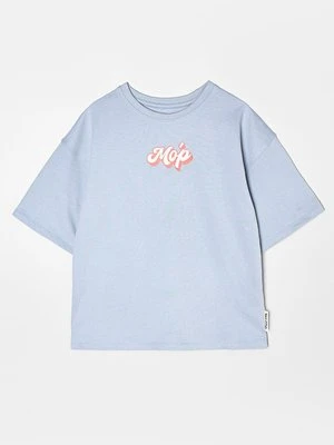 T-shirt z nadrukiem Marc O'Polo jasnoniebieski