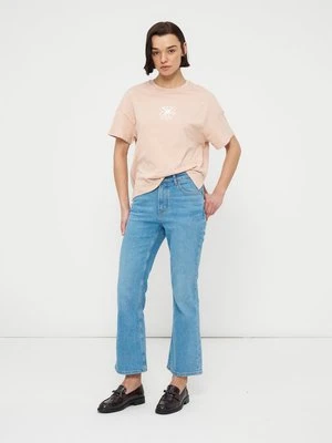 T-shirt z nadrukiem Marc O'Polo pomarańczowy