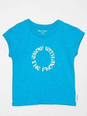 T-shirt z nadrukiem Marc O'Polo turkusowy