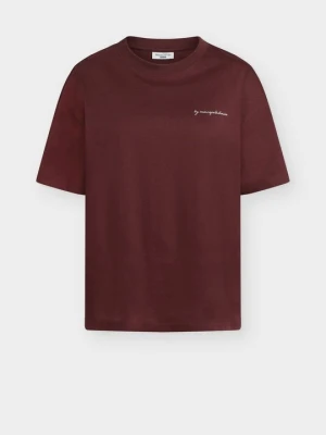 T-shirt z nadrukiem Marc O'Polo bordowy