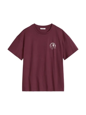 T-shirt z nadrukiem Marc O'Polo ciemnoczerwony