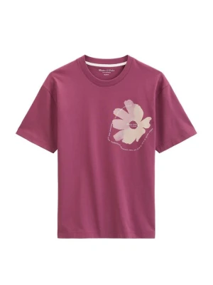 T-shirt z nadrukiem Marc O'Polo ciemnoczerwony