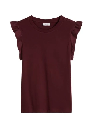 T-shirt z nadrukiem Marc O'Polo ciemnoczerwony