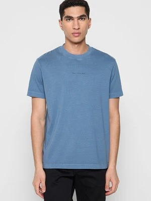 T-shirt z nadrukiem Marc O'Polo niebieski