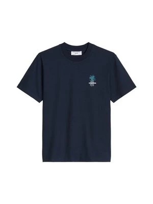 T-shirt z nadrukiem Marc O'Polo granatowy