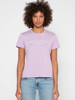 T-shirt z nadrukiem Marc O'Polo fioletowy