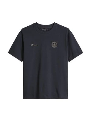 T-shirt z nadrukiem Marc O'Polo granatowy