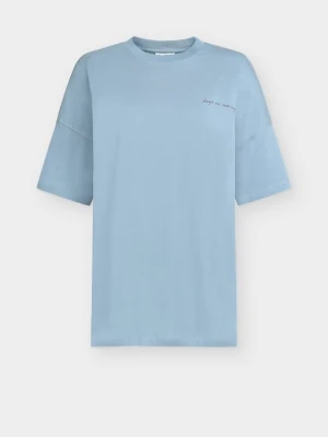 T-shirt z nadrukiem Marc O'Polo jasnoniebieski