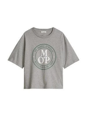 T-shirt z nadrukiem Marc O'Polo jasnoszary