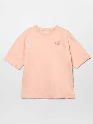 T-shirt z nadrukiem Marc O'Polo morelowy