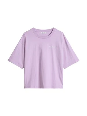 T-shirt z nadrukiem Marc O'Polo liliowy