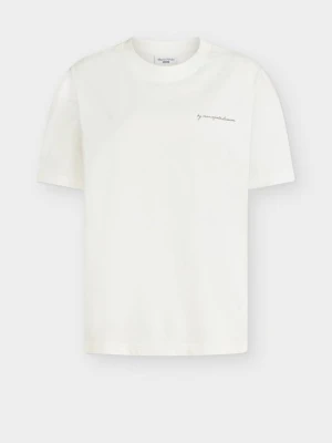 T-shirt z nadrukiem Marc O'Polo mleczny