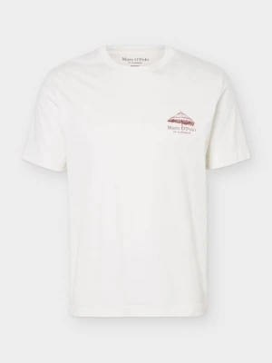 T-shirt z nadrukiem Marc O'Polo mleczny