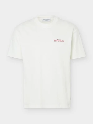 T-shirt z nadrukiem Marc O'Polo mleczny