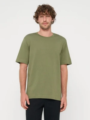 T-shirt z nadrukiem Marc O'Polo oliwkowy
