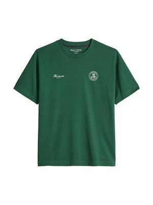 T-shirt z nadrukiem Marc O'Polo zielony