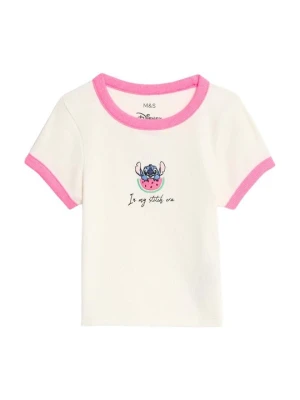 T-shirt z nadrukiem Marks & Spencer mleczny