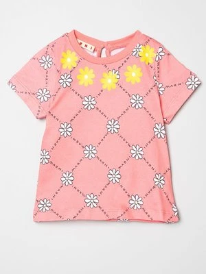 T-shirt z nadrukiem Marni morelowy