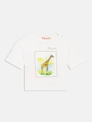 T-shirt z nadrukiem Marni biały