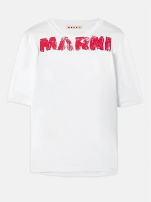 T-shirt z nadrukiem Marni biały