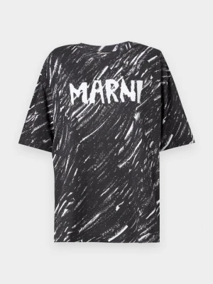 T-shirt z nadrukiem Marni czarny