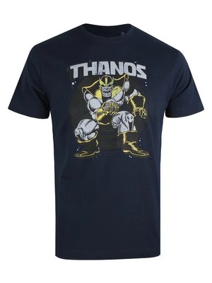 T-shirt z nadrukiem Marvel granatowy