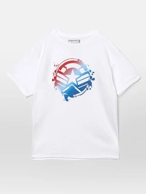T-shirt z nadrukiem Marvel biały