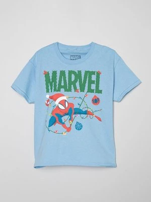 T-shirt z nadrukiem Marvel jasnoniebieski