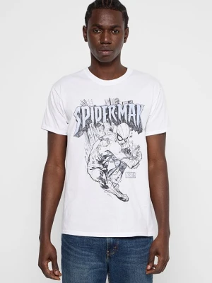 T-shirt z nadrukiem Marvel biały