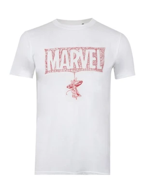 T-shirt z nadrukiem Marvel biały
