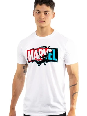 T-shirt z nadrukiem Marvel biały