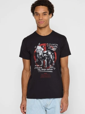 T-shirt z nadrukiem Marvel czarny