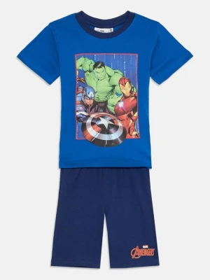 T-shirt z nadrukiem Marvel granatowy
