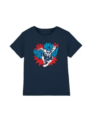 T-shirt z nadrukiem Marvel granatowy