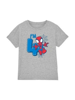 T-shirt z nadrukiem Marvel szary melanż